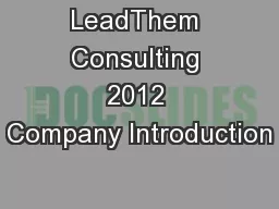 LeadThem Consulting 2012 Company Introduction
