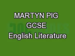MARTYN PIG GCSE English Literature