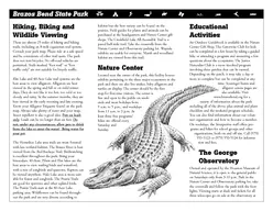 texas parks and wildlife Braos Bend S T A T E P A R K ActivityGuide HIKINGBIKING WILDLIFE VIEWING NATURE CENTER GEORGE OBSERVATORY GIFT SHOPS FISHING PICNICKING CAMPING EDUCATIONAL ACTIVITIES Park Inf