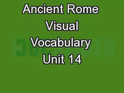 Ancient Rome  Visual Vocabulary Unit 14
