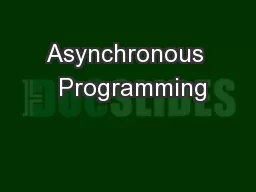 Asynchronous  Programming