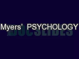 Myers’  PSYCHOLOGY