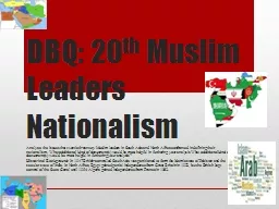 DBQ: 20 th  Muslim Leaders