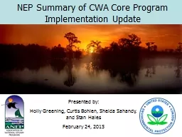 NEP Summary of CWA Core Program Implementation Update