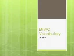 ERWC  Vocabulary List Four