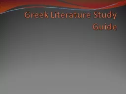 Greek Literature Study Guide