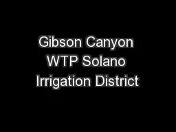 Gibson Canyon WTP Solano Irrigation District