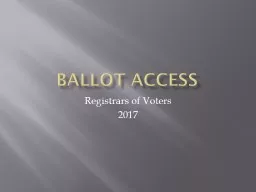 Ballot Access Registrars of Voters