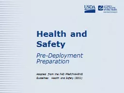 Health and Safety Pre-Deployment