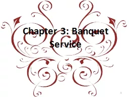 Chapter 3: Banquet Service