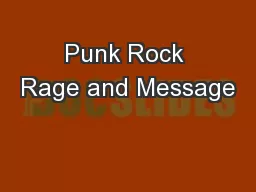 Punk Rock Rage and Message