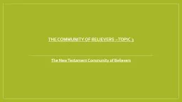 The  Community  of  Believers