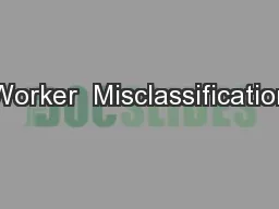Worker  Misclassification