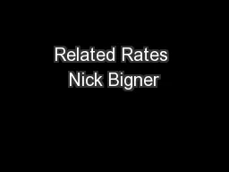 Related Rates Nick Bigner