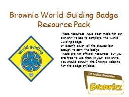 Brownie World Guiding Badge