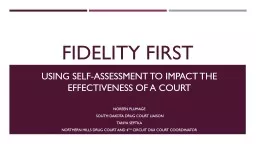 Fidelity First Using self-assessment to impact the effectiveness of a court