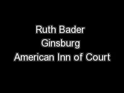 Ruth Bader Ginsburg American Inn of Court