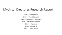 Mythical Creatures Research Report