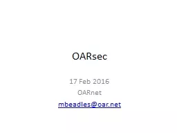 OARsec 17 Feb 2016 OARnet