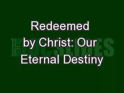 Redeemed by Christ: Our Eternal Destiny
