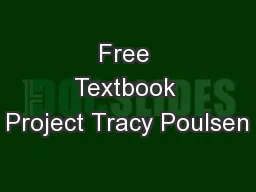 Free Textbook Project Tracy Poulsen