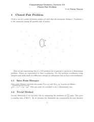 Computational Geometry Lectures  Closest air Problem S
