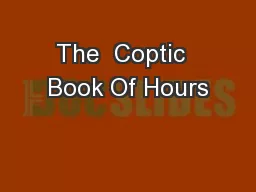The  Coptic  Book Of Hours