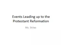 Events Leading up to the Protestant Reformation
