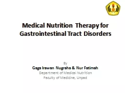 Medical Nutrition Therapy for