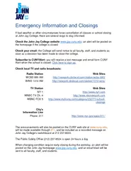 Emergency information and closings