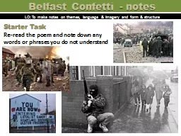 Belfast Confetti - notes