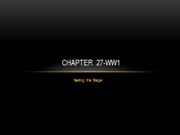 Setting the Stage Chapter 27-WW1