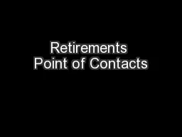 Retirements Point of Contacts