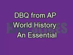 DBQ from AP World History: An Essential