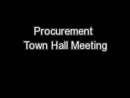Procurement Town Hall Meeting