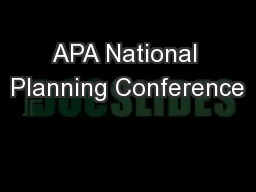 APA National Planning Conference