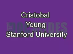 Cristobal Young Stanford University