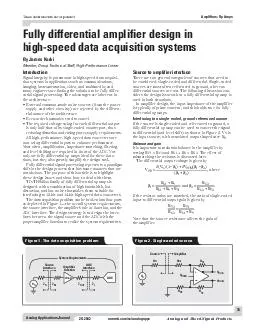  Analog Applications Journal Fully differential amplifier design in highspeed data acquisition