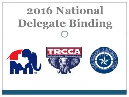2016  National Delegate Binding
