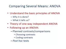 Slide  1 Comparing Several Means: ANOVA