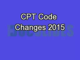CPT Code Changes 2015