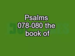 Psalms 078-080 the book of