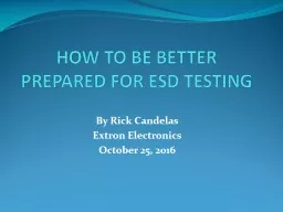 HOW TO BE BETTER PREPARED FOR ESD TESTING