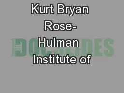Kurt Bryan Rose- Hulman  Institute of
