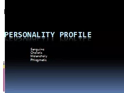Personality Profile Sanguine