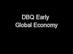 DBQ Early Global Economy