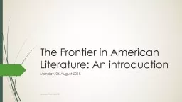 The Frontier in American Literature: An introduction