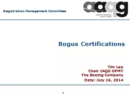 1 Bogus Certifications Tim Lee