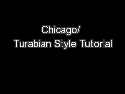 Chicago/ Turabian Style Tutorial