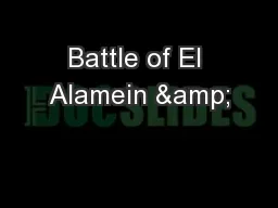 Battle of El Alamein &